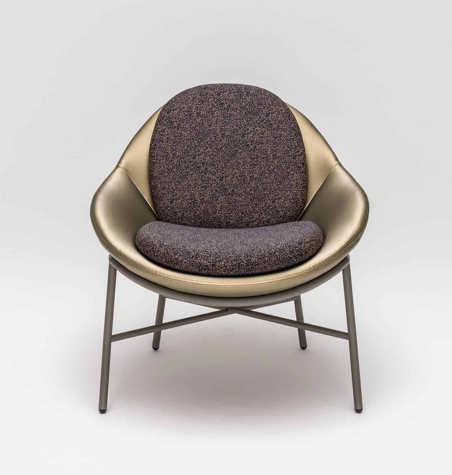 Custom Made Lounge Chair- gold face view- Styylish