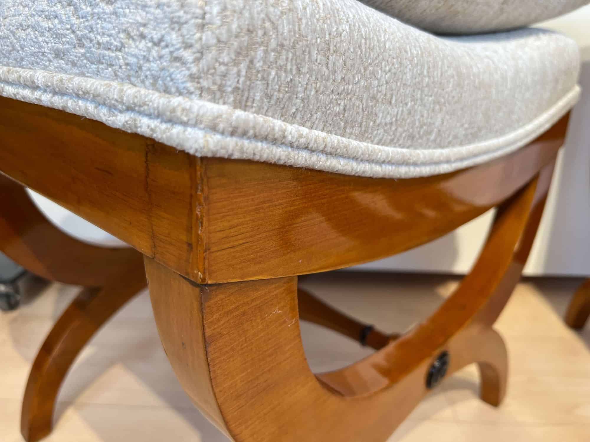 Pair of Large Tabourets, Beech wood, France circa 1860 - Image 11