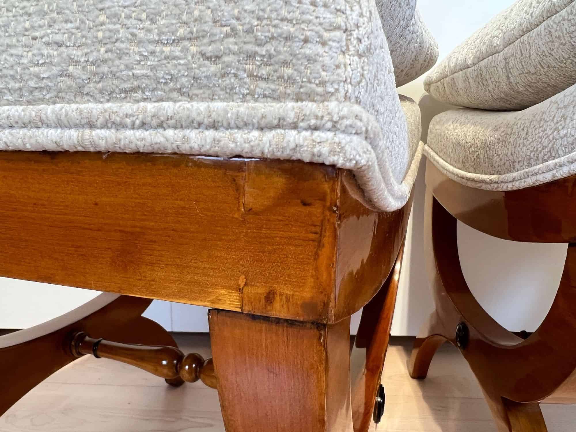 Pair of Large Tabourets, Beech wood, France circa 1860 - Image 13