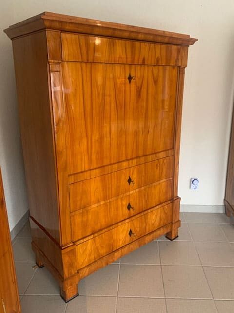 Biedermeier Cherry Wood Secretary Desk, 1820 - Image 6