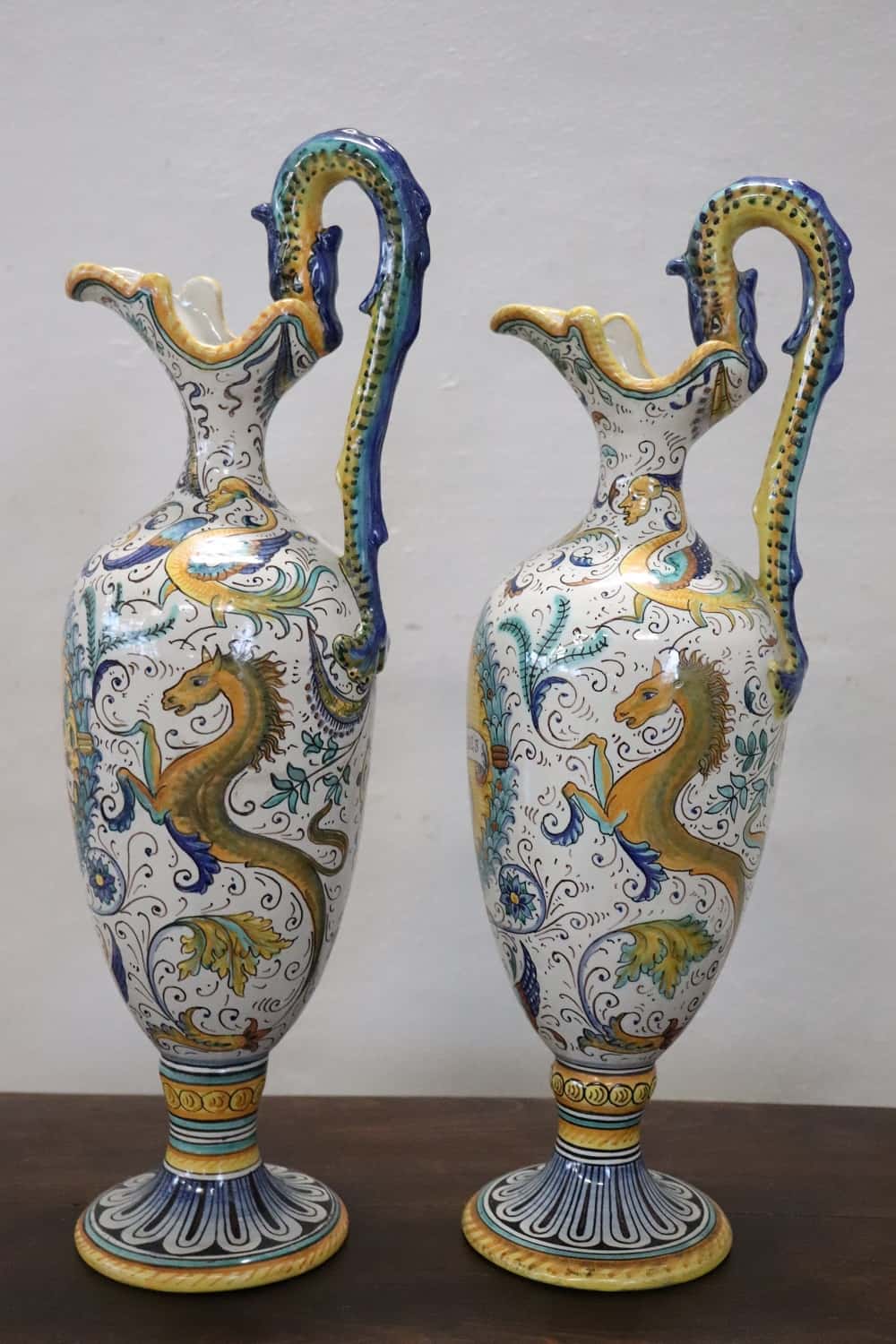 Italian Deruta Ceramic Amphorae - Pair of Two - Styylish