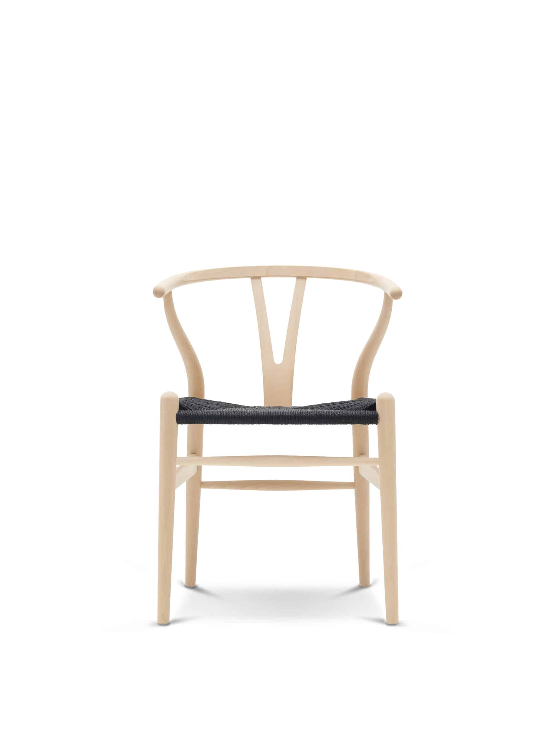 CH24 Wishbone Chair, Black Paper Cord - Image 8