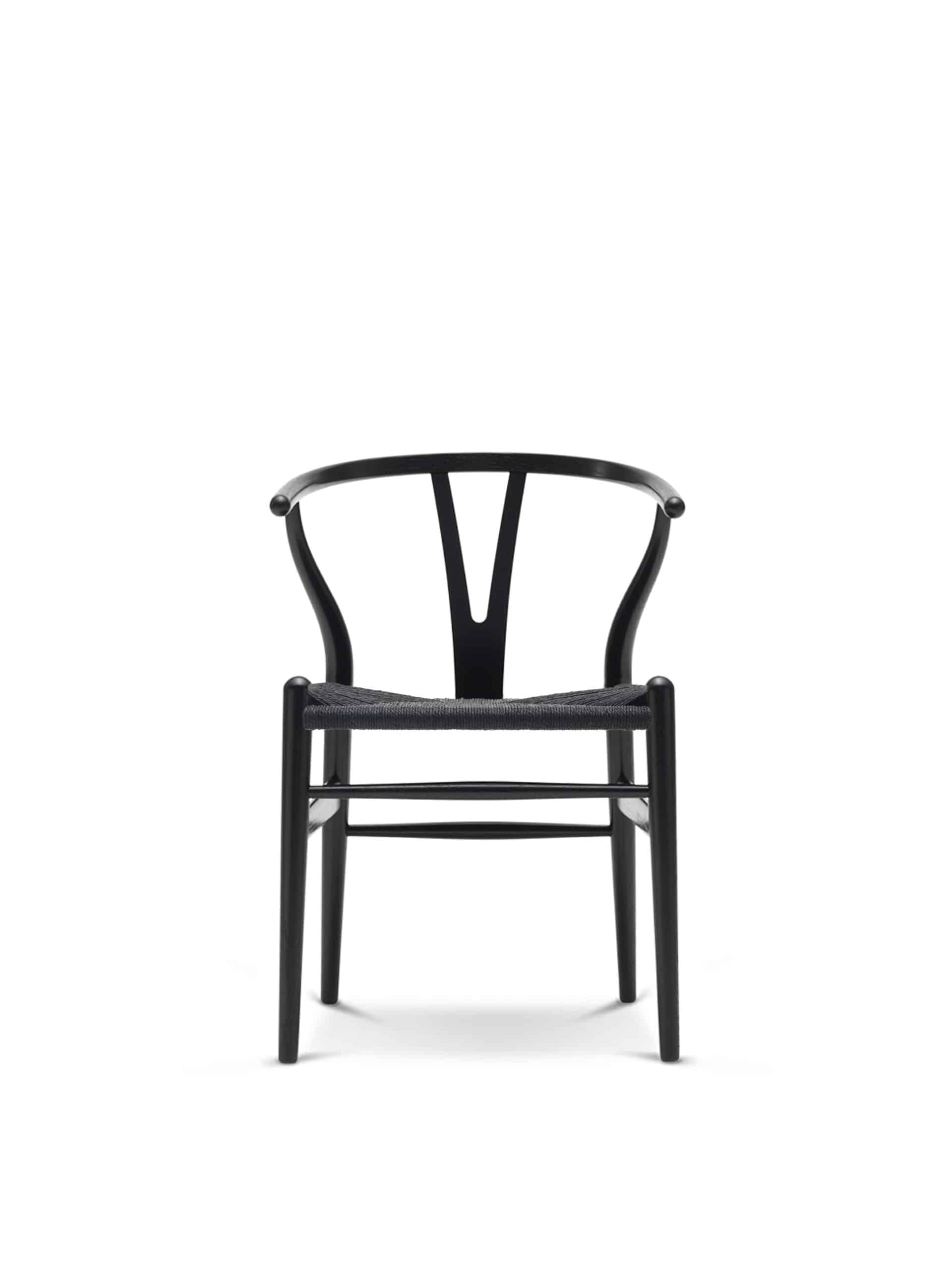 CH24 Wishbone Chair, Black Paper Cord - Image 9