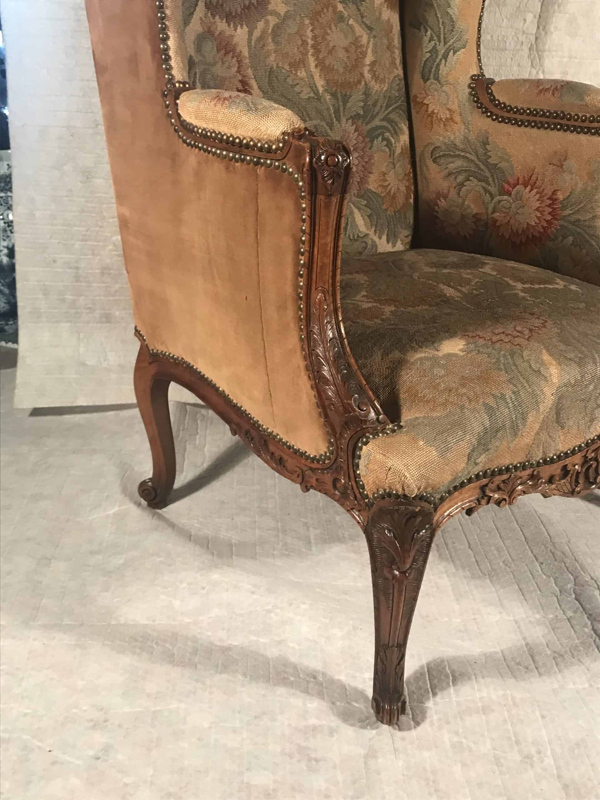 Baroque Wingback Armchair, Germany 1750-60 - Image 3