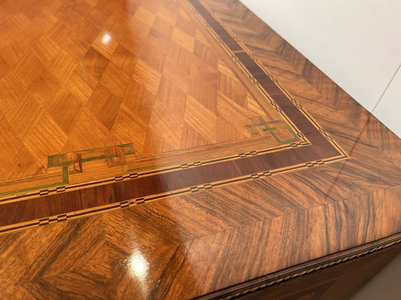 Louis XVI Walnut Commode, Inlays, Gold-Plate, Austria/Vienna circa 1790 - Image 15