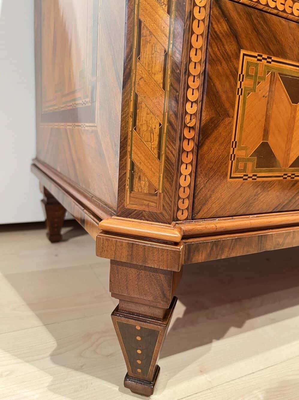 Louis XVI Walnut Commode, Inlays, Gold-Plate, Austria/Vienna circa 1790 - Image 16