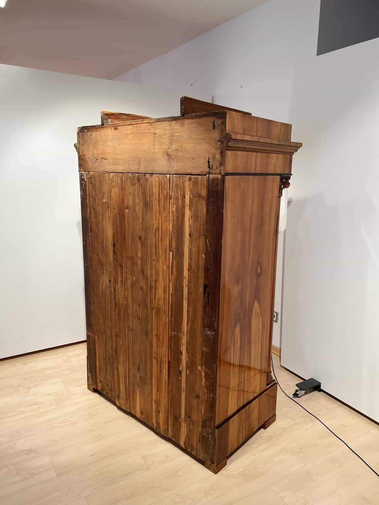 Biedermeier Secretaire, Cherry Veneer, Inlays, Brass, South Germany circa 1830 - Image 19