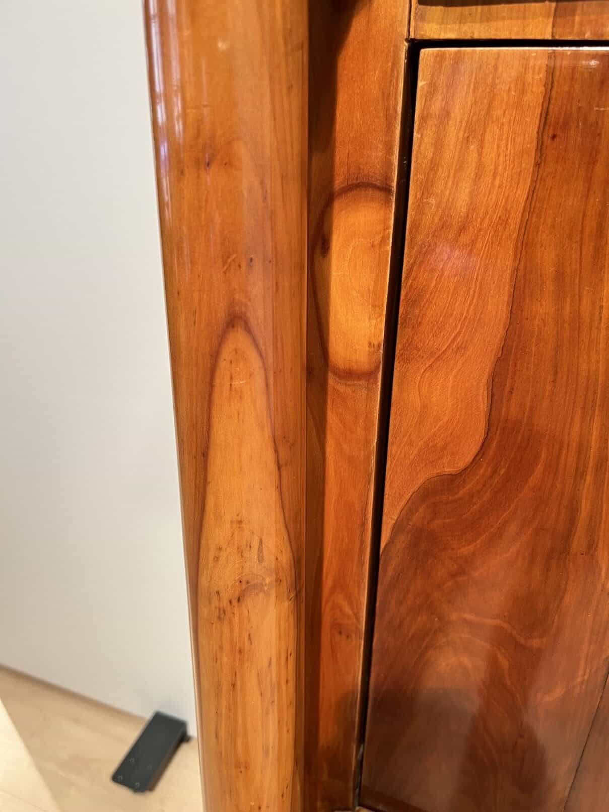 Biedermeier Secretaire, Cherry Veneer, Inlays, Brass, South Germany circa 1830 - Image 20