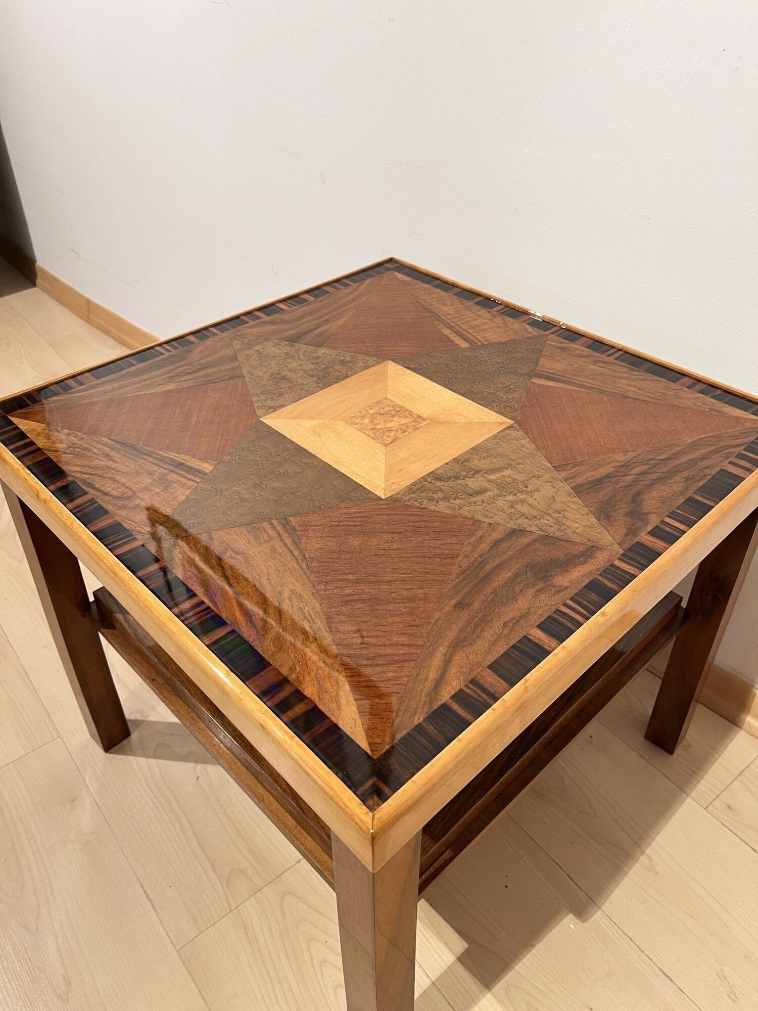 Modernist Art Deco Side Table - Side and Top Profile - Styylish